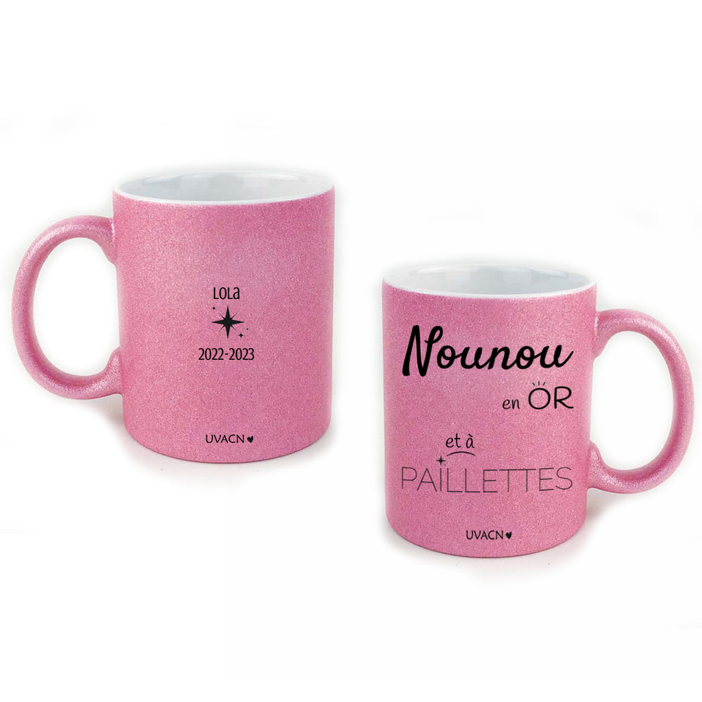 Coffret Cadeau MUG Super Nounou + Carte de Noël par UVACN – Un Vœu