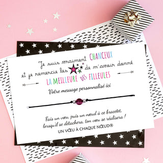 Cadeau Filleule - Bracelet Porte Bonheur et sa Carte UVACN – Un Vœu à  Chaque Nœud