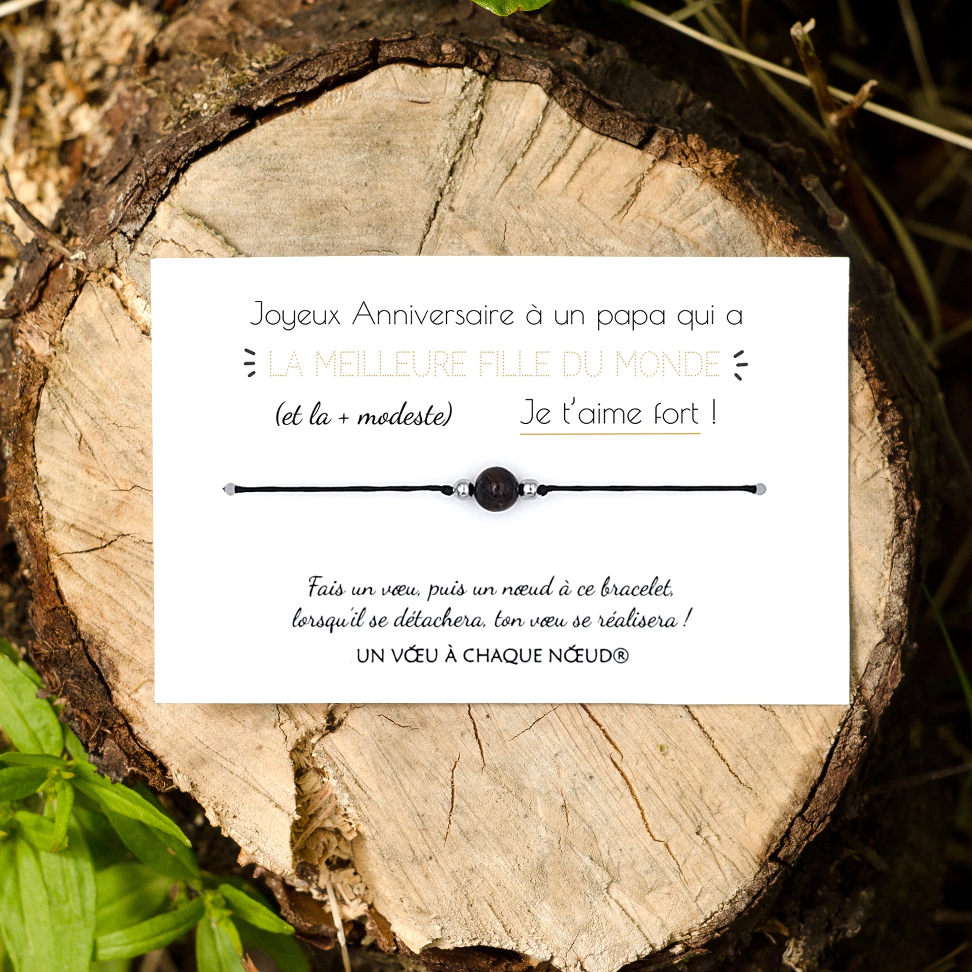 Cadeau Papy - Bracelet Porte Bonheur et sa carte UVACN – Un Vœu à Chaque  Nœud